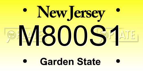 M800S1 New Jersey License Plate