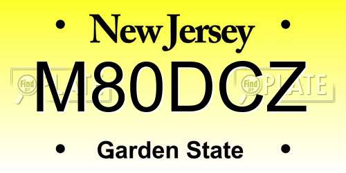 M80DCZ New Jersey License Plate