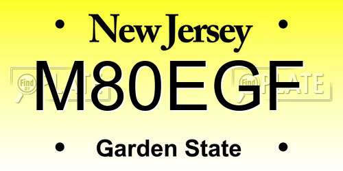 M80EGF New Jersey License Plate