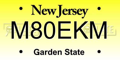 M80EKM New Jersey License Plate