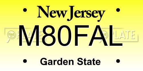 M80FAL New Jersey License Plate