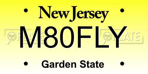 M80FLY New Jersey License Plate