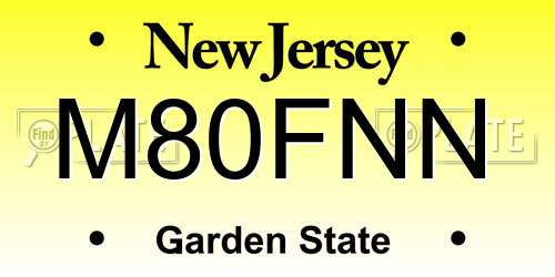 M80FNN New Jersey License Plate