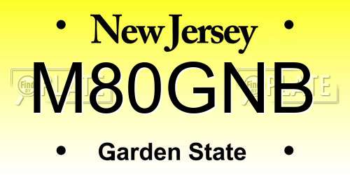 M80GNB New Jersey License Plate
