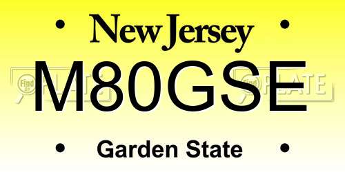 M80GSE New Jersey License Plate