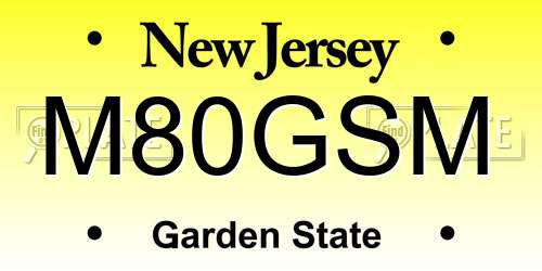 M80GSM New Jersey License Plate