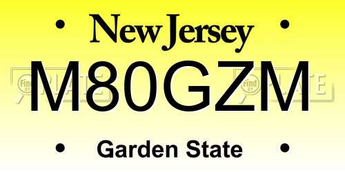 M80GZM New Jersey License Plate