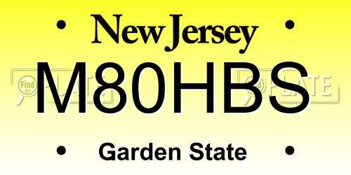 M80HBS New Jersey License Plate