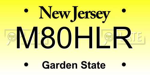 M80HLR New Jersey License Plate