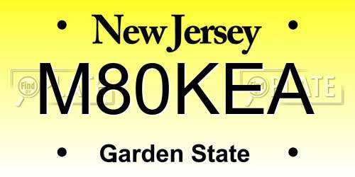M80KEA New Jersey License Plate