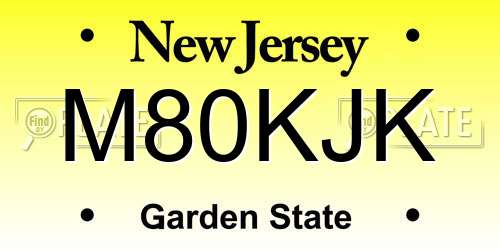M80KJK New Jersey License Plate