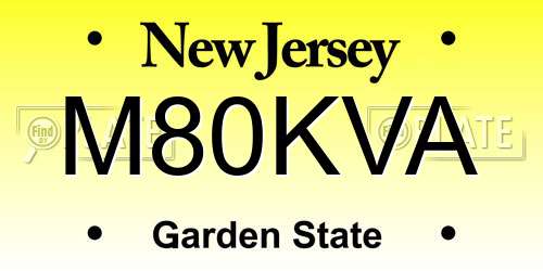M80KVA New Jersey License Plate