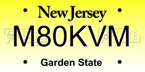 M80KVM New Jersey License Plate