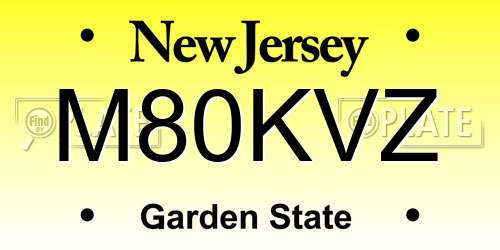 M80KVZ New Jersey License Plate
