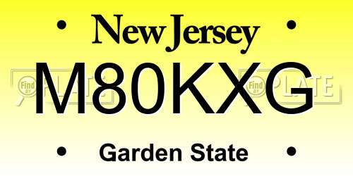 M80KXG New Jersey License Plate