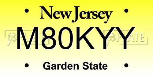 M80KYY New Jersey License Plate