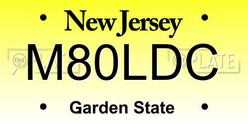 M80LDC New Jersey License Plate