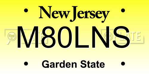 M80LNS New Jersey License Plate