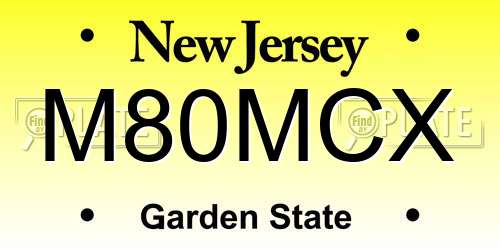 M80MCX New Jersey License Plate