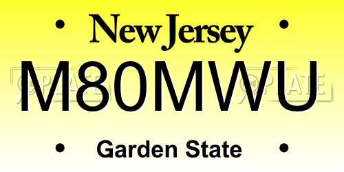 M80MWU New Jersey License Plate