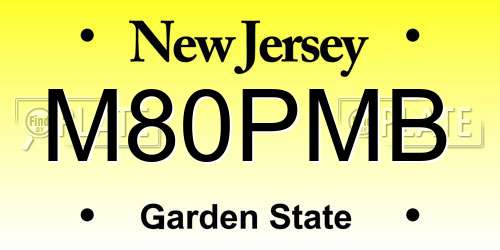 M80PMB New Jersey License Plate