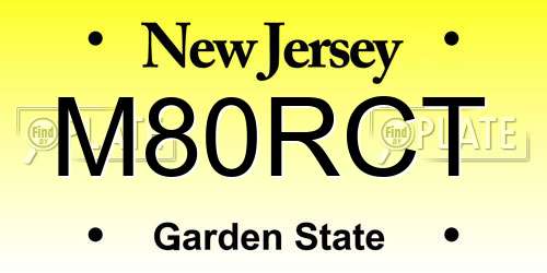 M80RCT New Jersey License Plate