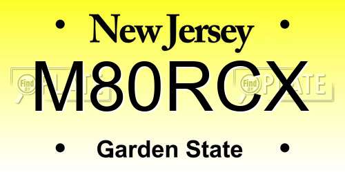 M80RCX New Jersey License Plate