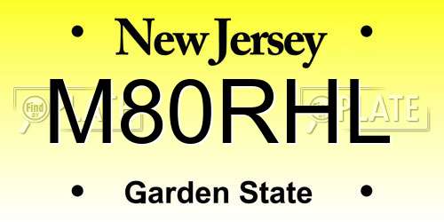 M80RHL New Jersey License Plate