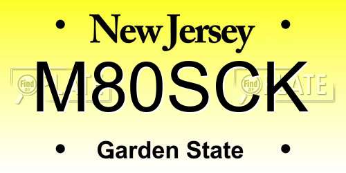 M80SCK New Jersey License Plate