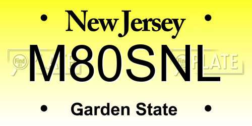 M80SNL New Jersey License Plate