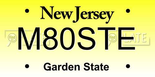 M80STE New Jersey License Plate