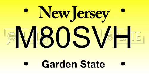 M80SVH New Jersey License Plate