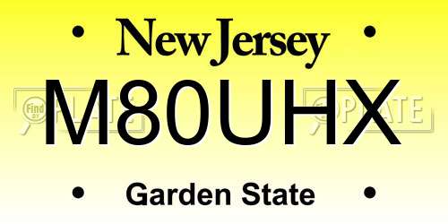 M80UHX New Jersey License Plate