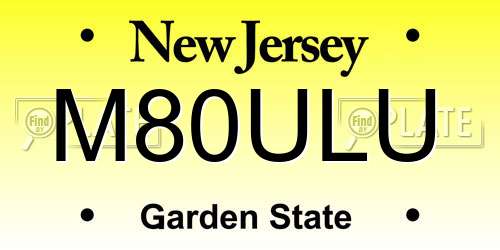 M80ULU New Jersey License Plate