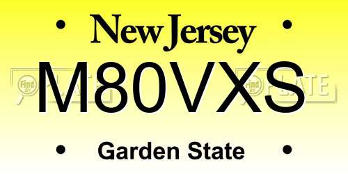 M80VXS New Jersey License Plate
