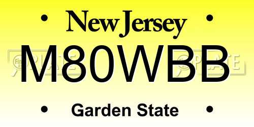 M80WBB New Jersey License Plate