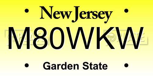 M80WKW New Jersey License Plate