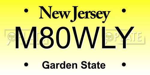 M80WLY New Jersey License Plate