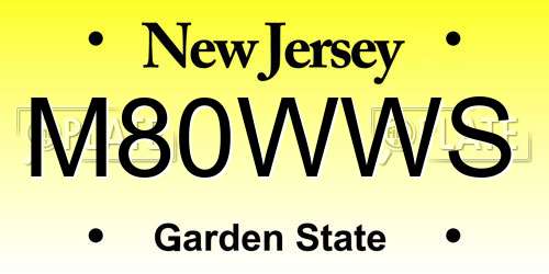M80WWS New Jersey License Plate