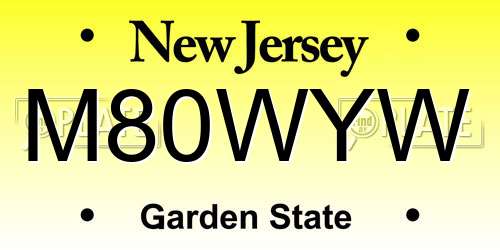 M80WYW New Jersey License Plate
