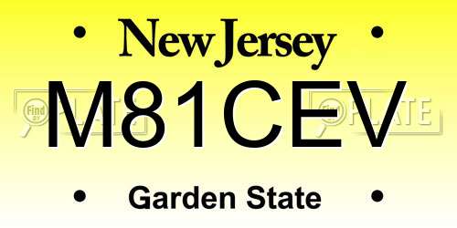 M81CEV New Jersey License Plate