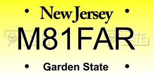 M81FAR New Jersey License Plate