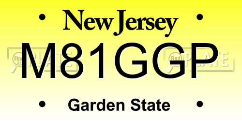 M81GGP New Jersey License Plate