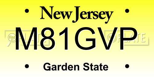 M81GVP New Jersey License Plate