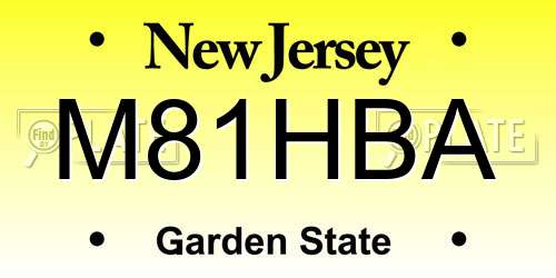 M81HBA New Jersey License Plate