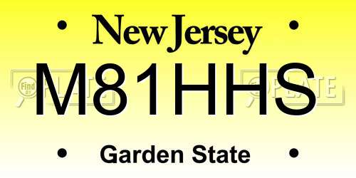 M81HHS New Jersey License Plate