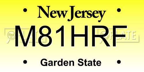 M81HRF New Jersey License Plate