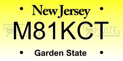 M81KCT New Jersey License Plate