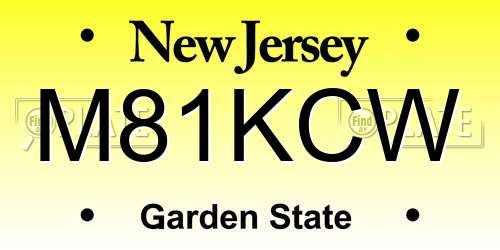 M81KCW New Jersey License Plate