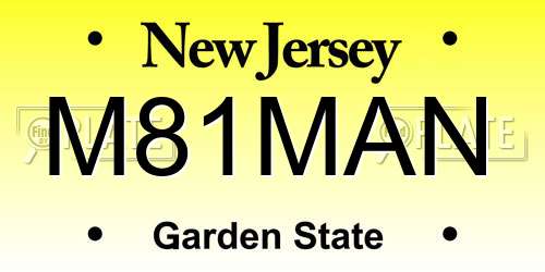 M81MAN New Jersey License Plate